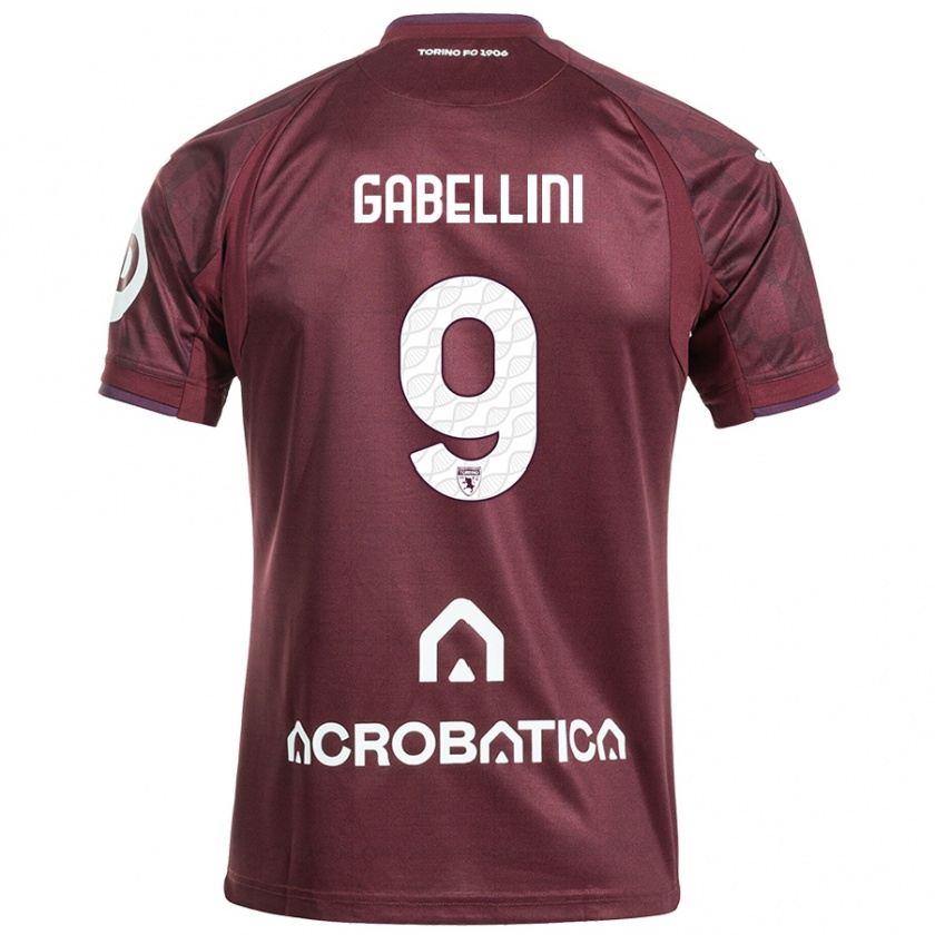 Kandiny Niño Camiseta Tommaso Gabellini #9 Granate Blanco 1ª Equipación 2024/25 La Camisa Chile