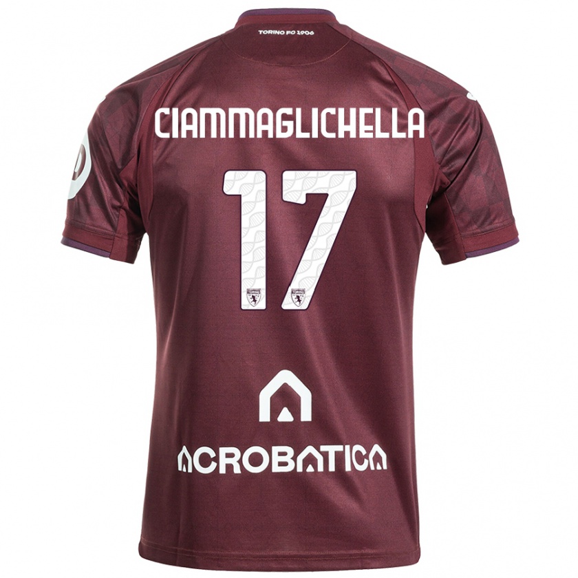 Kandiny Niño Camiseta Aaron Ciammaglichella #17 Granate Blanco 1ª Equipación 2024/25 La Camisa Chile