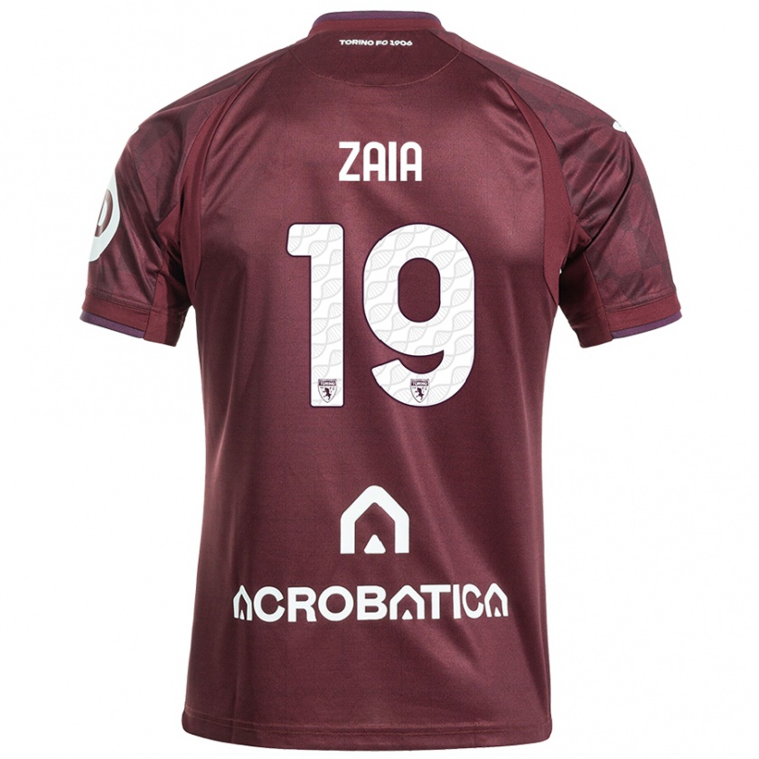 Kandiny Niño Camiseta Edoardo Zaia #19 Granate Blanco 1ª Equipación 2024/25 La Camisa Chile