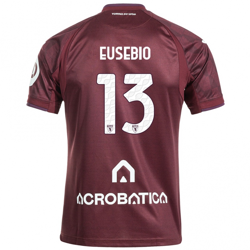 Kandiny Niño Camiseta Chiara Eusebio #13 Granate Blanco 1ª Equipación 2024/25 La Camisa Chile