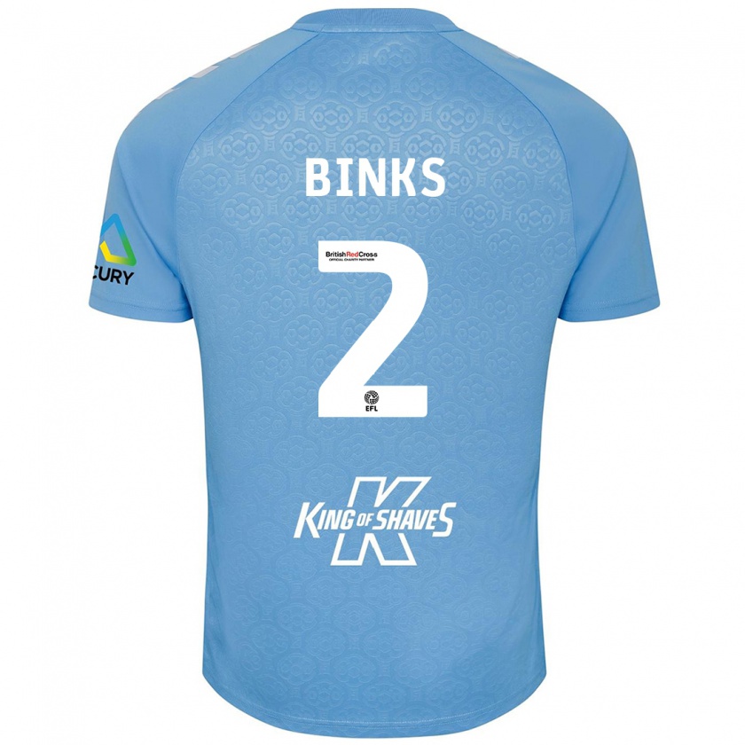 Kandiny Niño Camiseta Luis Binks #2 Azul Blanco 1ª Equipación 2024/25 La Camisa Chile