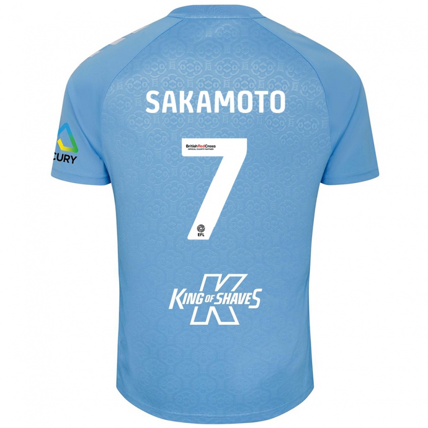 Kandiny Niño Camiseta Tatsuhiro Sakamoto #7 Azul Blanco 1ª Equipación 2024/25 La Camisa Chile