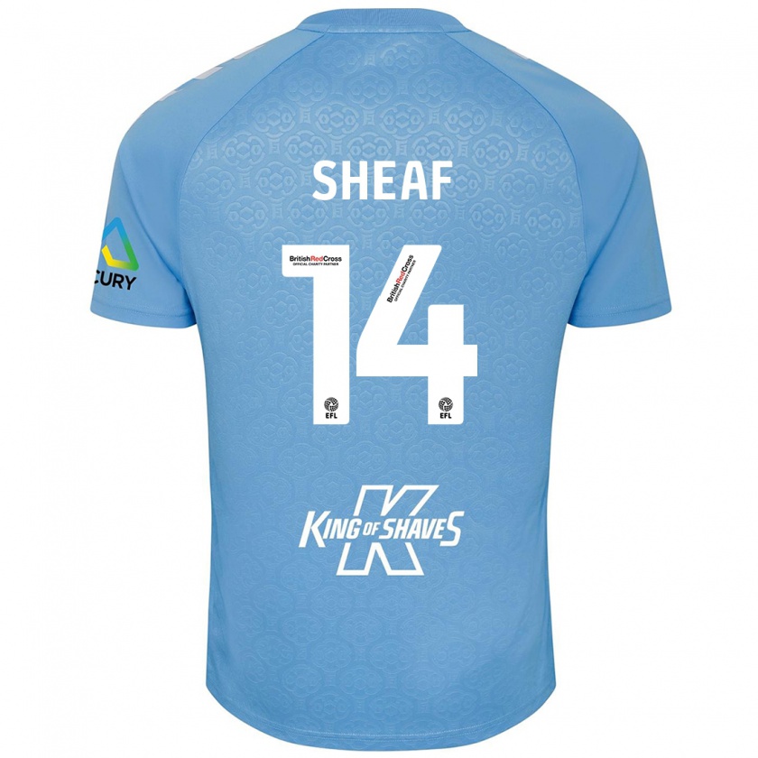 Kandiny Niño Camiseta Ben Sheaf #14 Azul Blanco 1ª Equipación 2024/25 La Camisa Chile