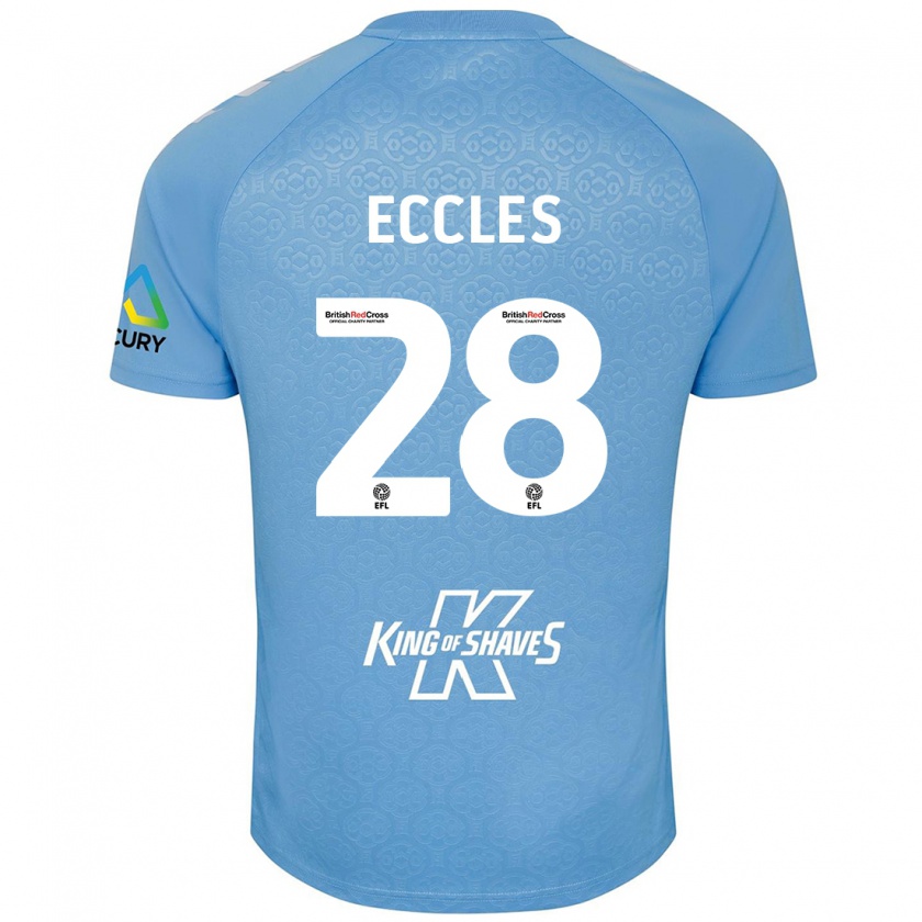 Kandiny Niño Camiseta Josh Eccles #28 Azul Blanco 1ª Equipación 2024/25 La Camisa Chile