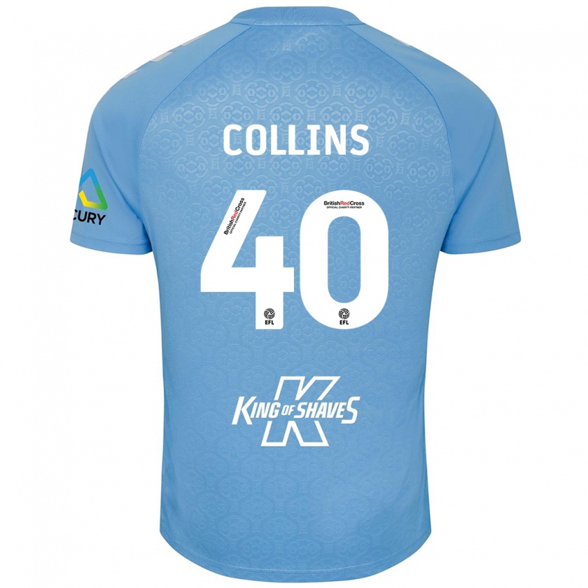 Kandiny Niño Camiseta Brad Collins #40 Azul Blanco 1ª Equipación 2024/25 La Camisa Chile