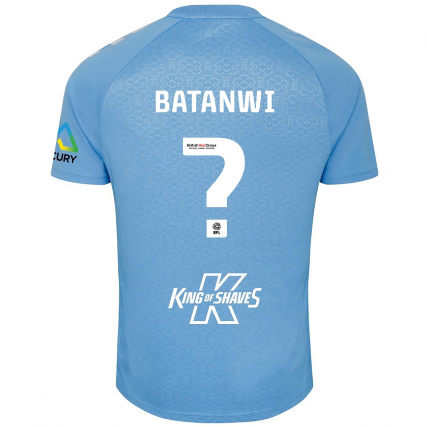 Kandiny Niño Camiseta Tristen Batanwi #0 Azul Blanco 1ª Equipación 2024/25 La Camisa Chile