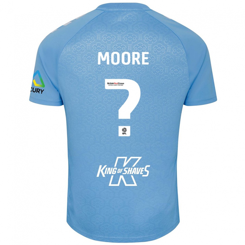 Kandiny Niño Camiseta Isaac Moore #0 Azul Blanco 1ª Equipación 2024/25 La Camisa Chile