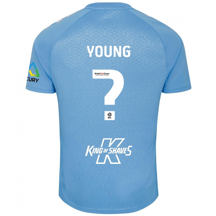 Kandiny Niño Camiseta Shay Young #0 Azul Blanco 1ª Equipación 2024/25 La Camisa Chile