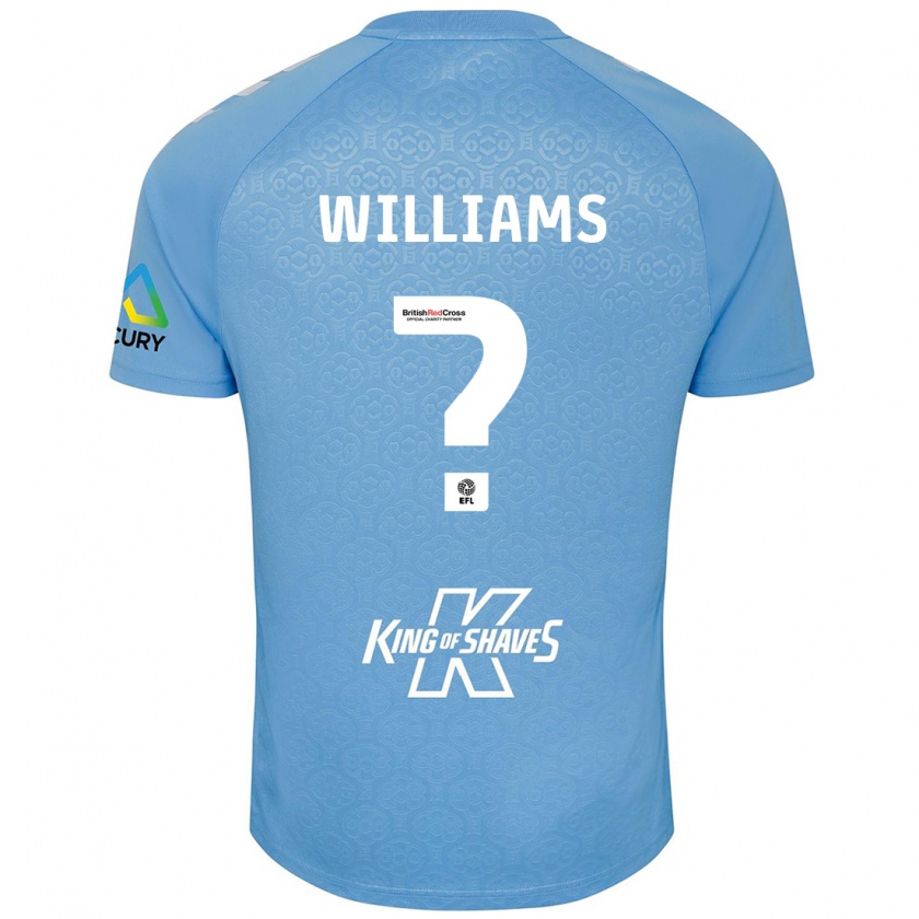 Kandiny Niño Camiseta Thomas Williams #0 Azul Blanco 1ª Equipación 2024/25 La Camisa Chile