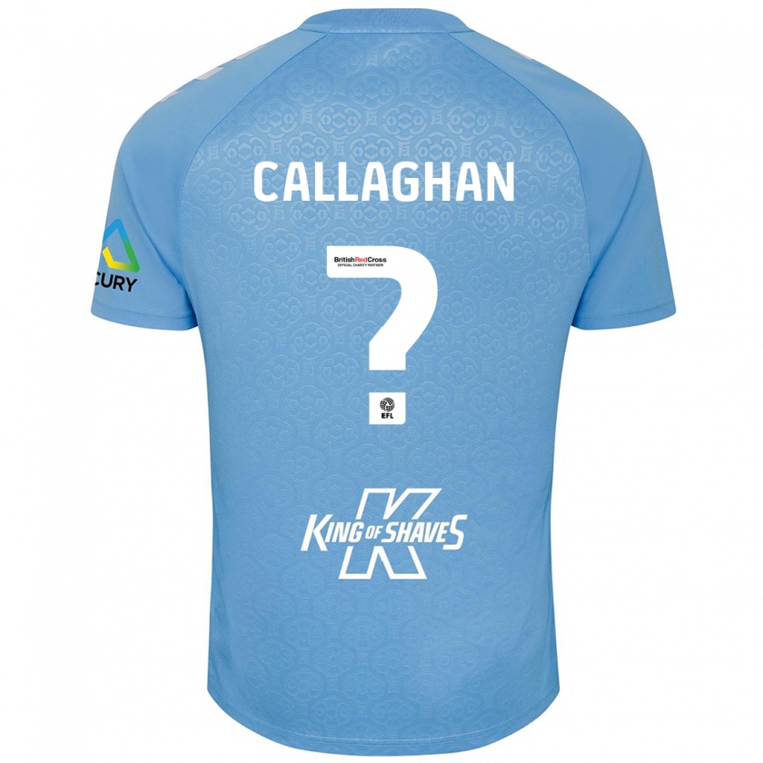 Kandiny Niño Camiseta Charlie Callaghan #0 Azul Blanco 1ª Equipación 2024/25 La Camisa Chile