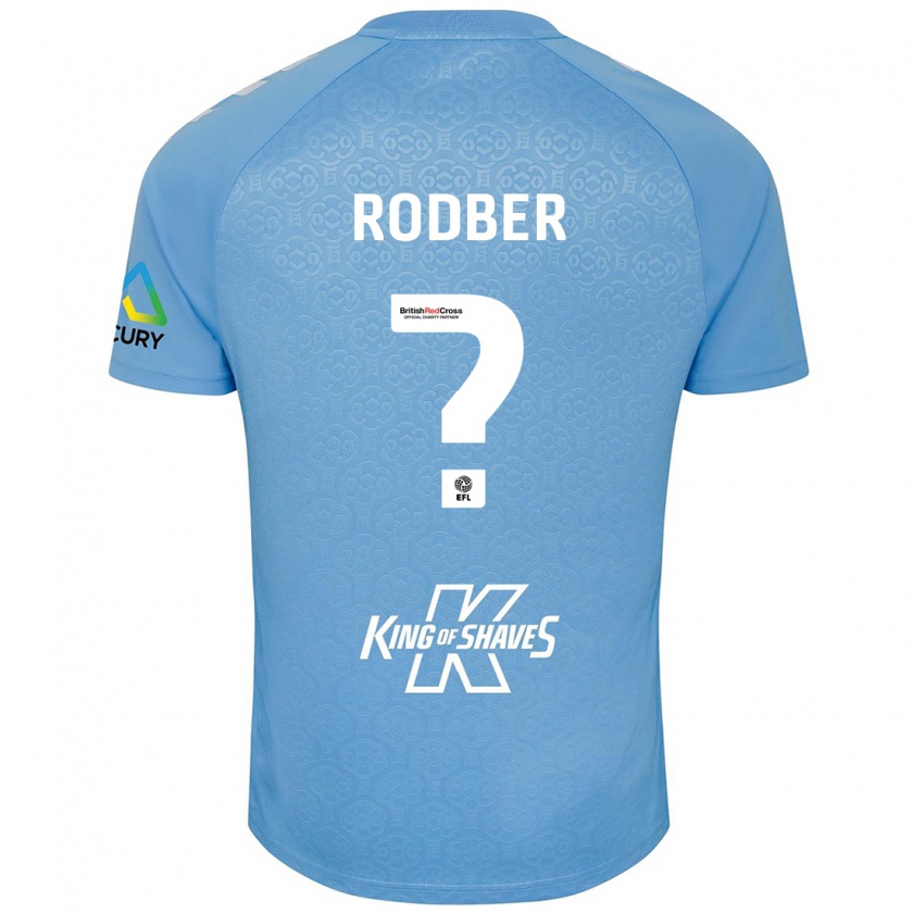 Kandiny Niño Camiseta Samuel Rodber #0 Azul Blanco 1ª Equipación 2024/25 La Camisa Chile