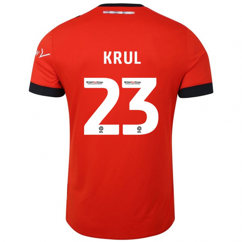 Kandiny Niño Camiseta Tim Krul #23 Naranja Negro 1ª Equipación 2024/25 La Camisa Chile