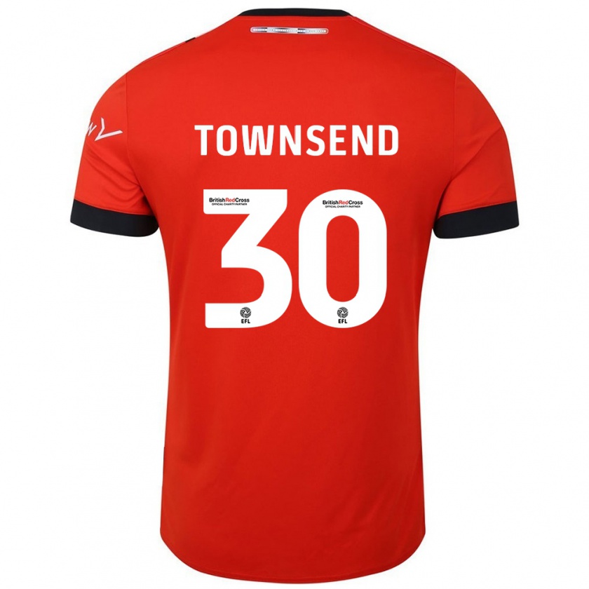 Kandiny Niño Camiseta Andros Townsend #30 Naranja Negro 1ª Equipación 2024/25 La Camisa Chile