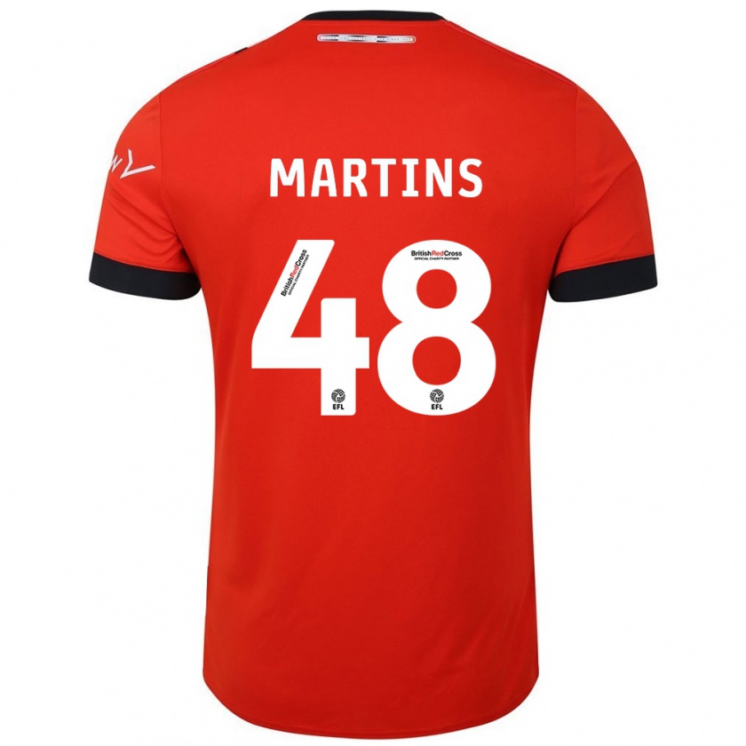 Kandiny Niño Camiseta Dominic Dos Santos Martins #48 Naranja Negro 1ª Equipación 2024/25 La Camisa Chile