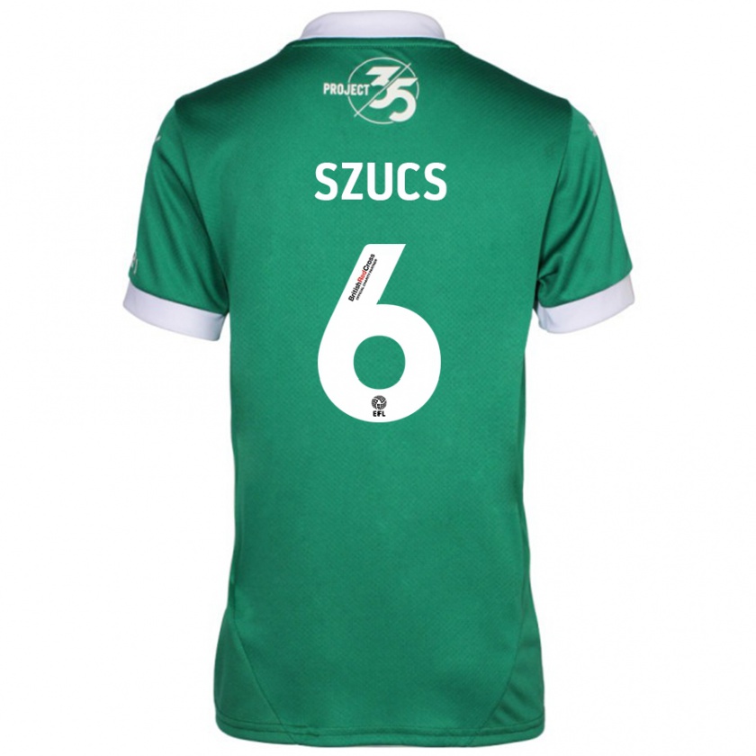 Kandiny Niño Camiseta Kornél Szűcs #6 Verde Blanco 1ª Equipación 2024/25 La Camisa Chile