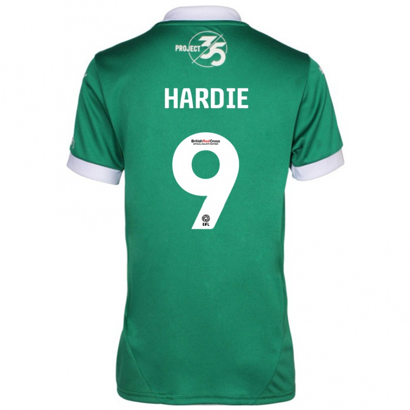 Kandiny Niño Camiseta Ryan Hardie #9 Verde Blanco 1ª Equipación 2024/25 La Camisa Chile