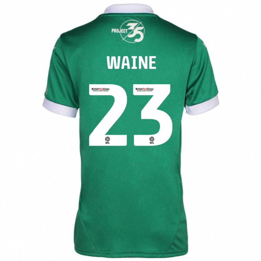 Kandiny Niño Camiseta Ben Waine #23 Verde Blanco 1ª Equipación 2024/25 La Camisa Chile