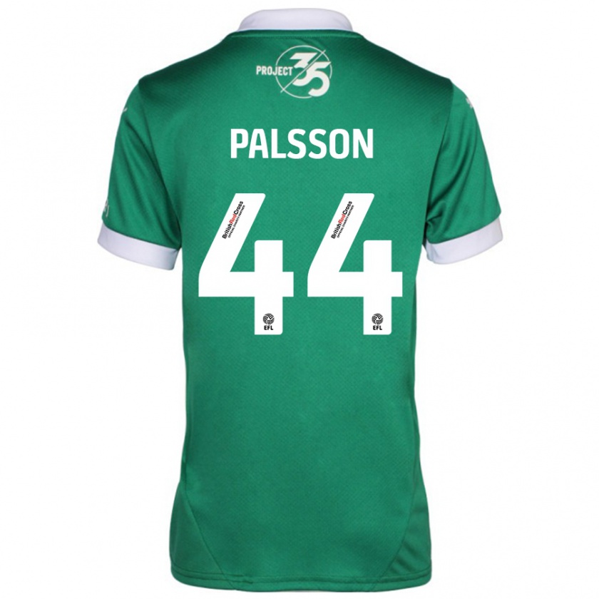 Kandiny Niño Camiseta Victor Pálsson #44 Verde Blanco 1ª Equipación 2024/25 La Camisa Chile