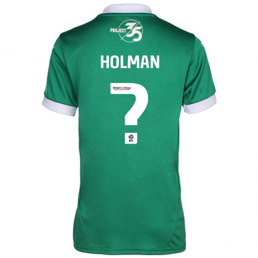 Kandiny Niño Camiseta Daniel Holman #0 Verde Blanco 1ª Equipación 2024/25 La Camisa Chile