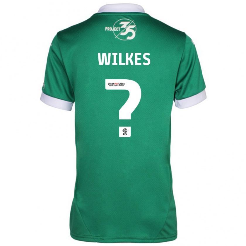 Kandiny Niño Camiseta Finley Wilkes #0 Verde Blanco 1ª Equipación 2024/25 La Camisa Chile