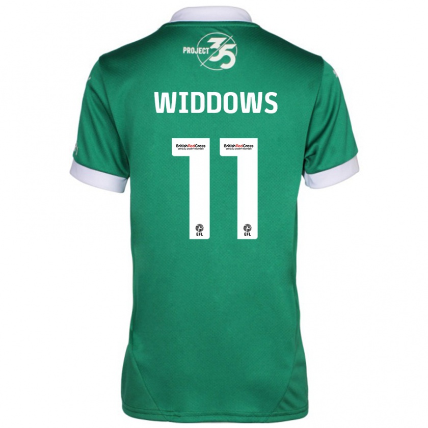 Kandiny Niño Camiseta Jade Widdows #11 Verde Blanco 1ª Equipación 2024/25 La Camisa Chile