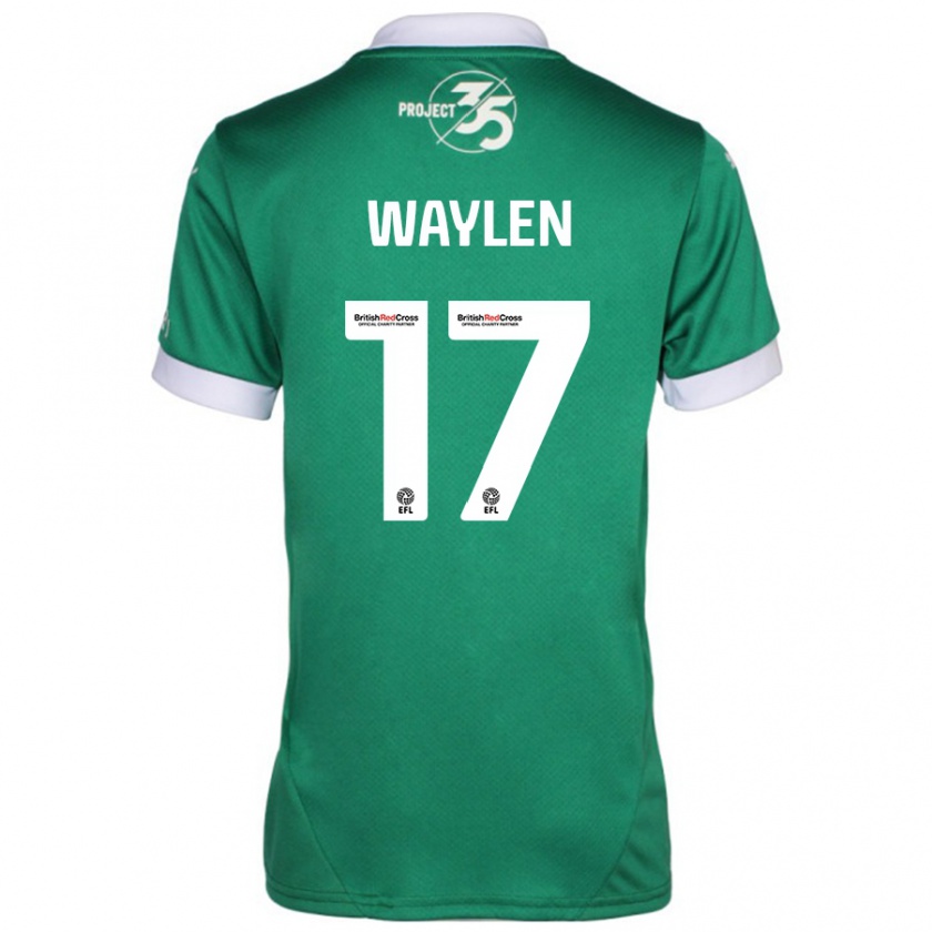 Kandiny Niño Camiseta Libby Waylen #17 Verde Blanco 1ª Equipación 2024/25 La Camisa Chile