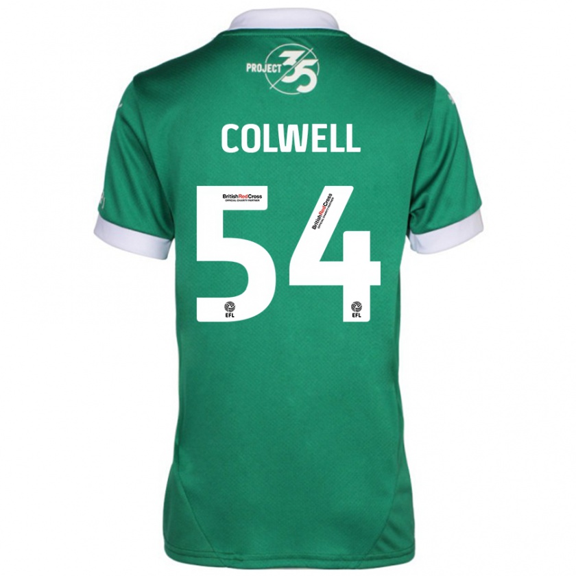 Kandiny Niño Camiseta Lewis Colwell #54 Verde Blanco 1ª Equipación 2024/25 La Camisa Chile