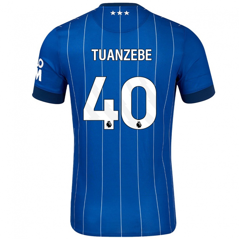 Kandiny Niño Camiseta Axel Tuanzebe #40 Azul Marino 1ª Equipación 2024/25 La Camisa Chile