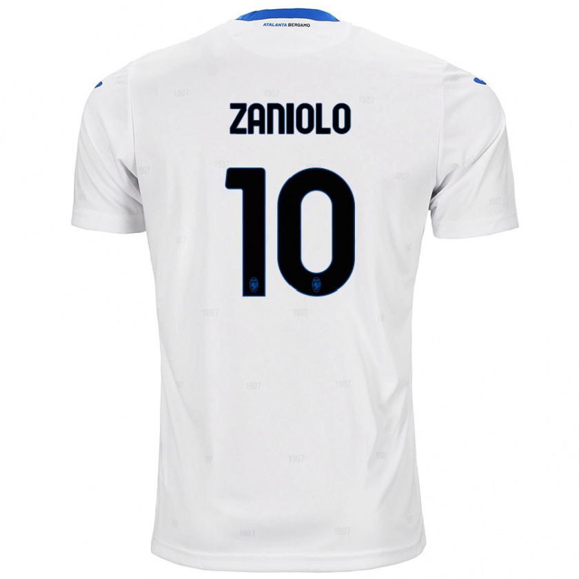 Kandiny Niño Camiseta Nicolò Zaniolo #10 Blanco 2ª Equipación 2024/25 La Camisa Chile