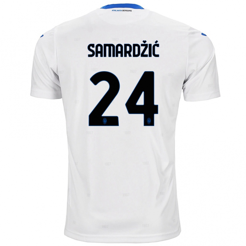 Kandiny Niño Camiseta Lazar Samardžić #24 Blanco 2ª Equipación 2024/25 La Camisa Chile