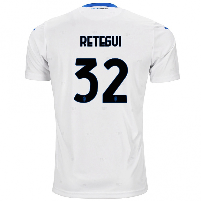 Kandiny Niño Camiseta Mateo Retegui #32 Blanco 2ª Equipación 2024/25 La Camisa Chile