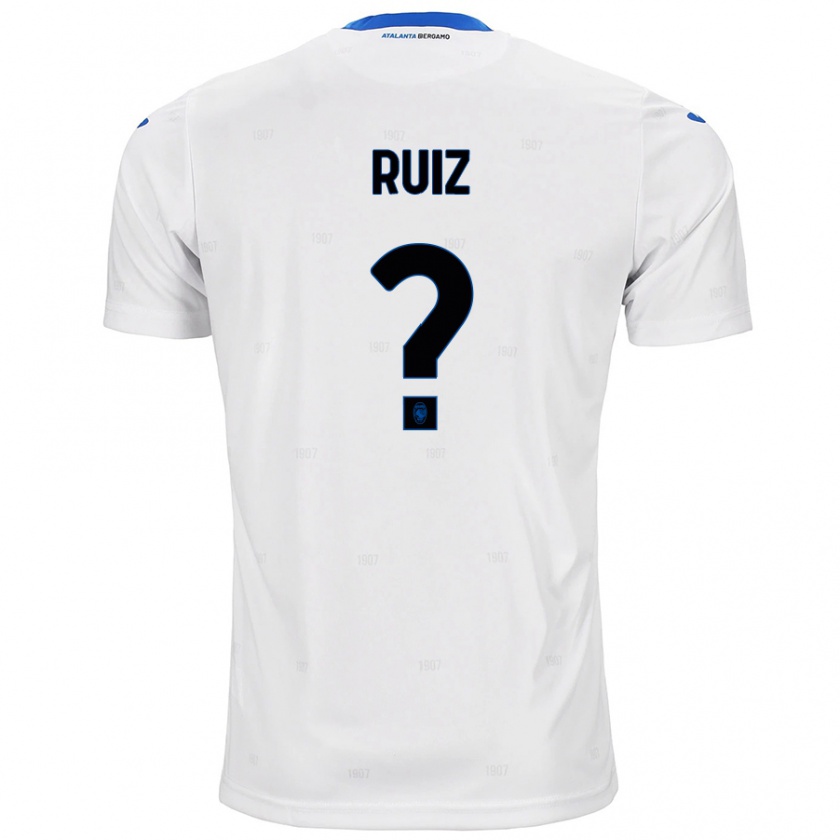 Kandiny Niño Camiseta Gerard Ruiz #0 Blanco 2ª Equipación 2024/25 La Camisa Chile