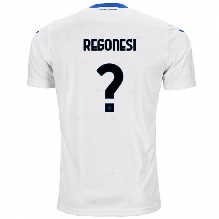 Kandiny Niño Camiseta Nicolò Regonesi #0 Blanco 2ª Equipación 2024/25 La Camisa Chile