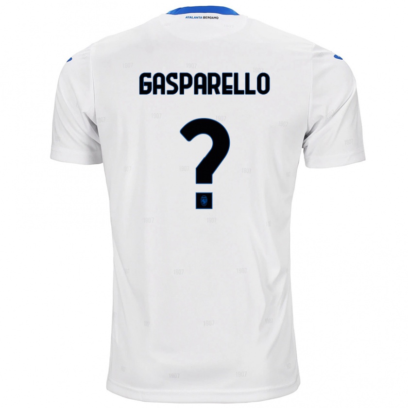 Kandiny Niño Camiseta Francesco Gasparello #0 Blanco 2ª Equipación 2024/25 La Camisa Chile