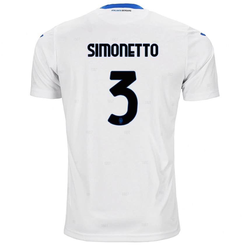 Kandiny Niño Camiseta Federico Simonetto #3 Blanco 2ª Equipación 2024/25 La Camisa Chile