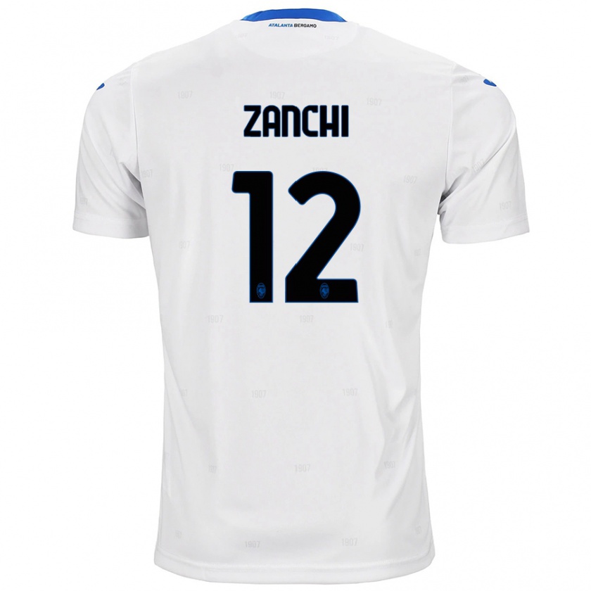 Kandiny Niño Camiseta Edoardo Zanchi #12 Blanco 2ª Equipación 2024/25 La Camisa Chile