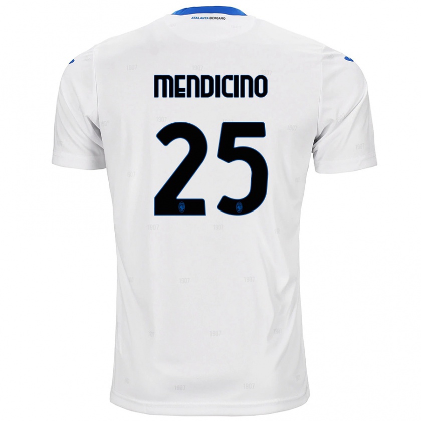 Kandiny Niño Camiseta Leonardo Mendicino #25 Blanco 2ª Equipación 2024/25 La Camisa Chile