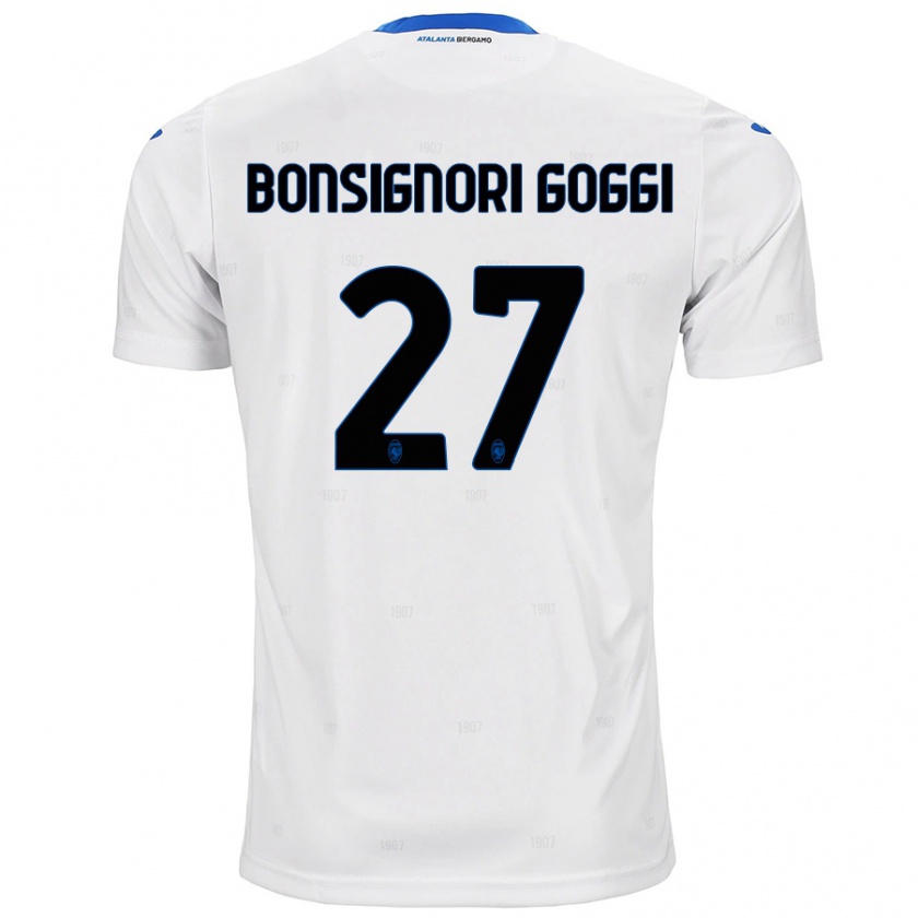 Kandiny Niño Camiseta Lorenzo Bonsignori Goggi #27 Blanco 2ª Equipación 2024/25 La Camisa Chile