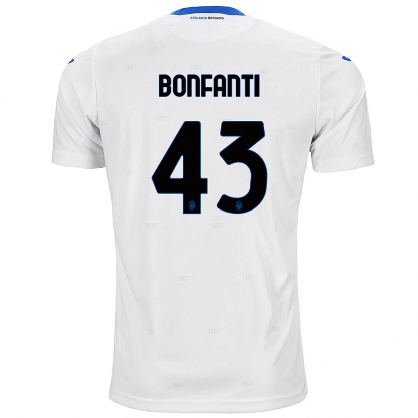 Kandiny Niño Camiseta Giovanni Bonfanti #43 Blanco 2ª Equipación 2024/25 La Camisa Chile