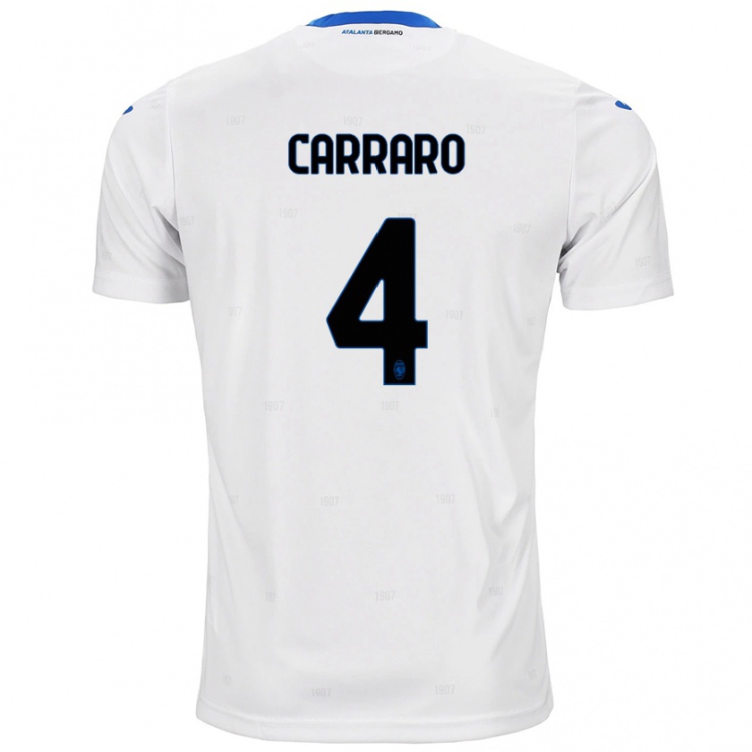 Kandiny Niño Camiseta Marco Carraro #4 Blanco 2ª Equipación 2024/25 La Camisa Chile