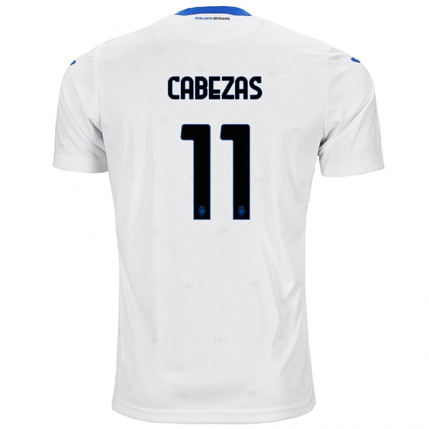 Kandiny Niño Camiseta Bryan Cabezas #11 Blanco 2ª Equipación 2024/25 La Camisa Chile