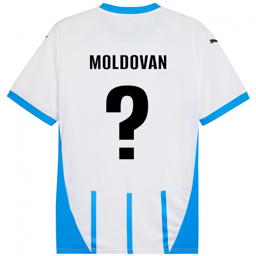 Kandiny Niño Camiseta Horațiu Moldovan #0 Blanco Azul 2ª Equipación 2024/25 La Camisa Chile