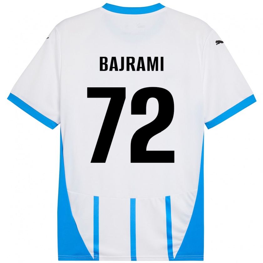 Kandiny Niño Camiseta Nedim Bajrami #72 Blanco Azul 2ª Equipación 2024/25 La Camisa Chile