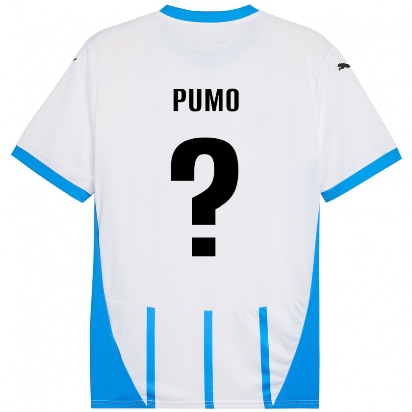 Kandiny Niño Camiseta Samuele Pumo #0 Blanco Azul 2ª Equipación 2024/25 La Camisa Chile