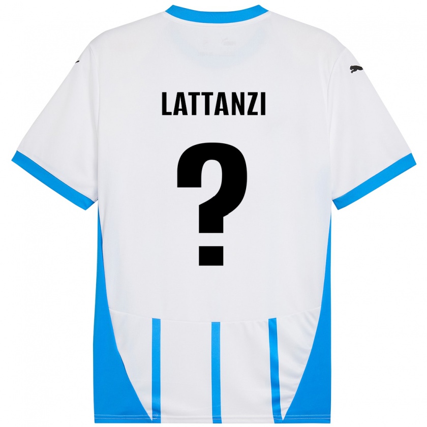 Kandiny Niño Camiseta Luca Lattanzi #0 Blanco Azul 2ª Equipación 2024/25 La Camisa Chile