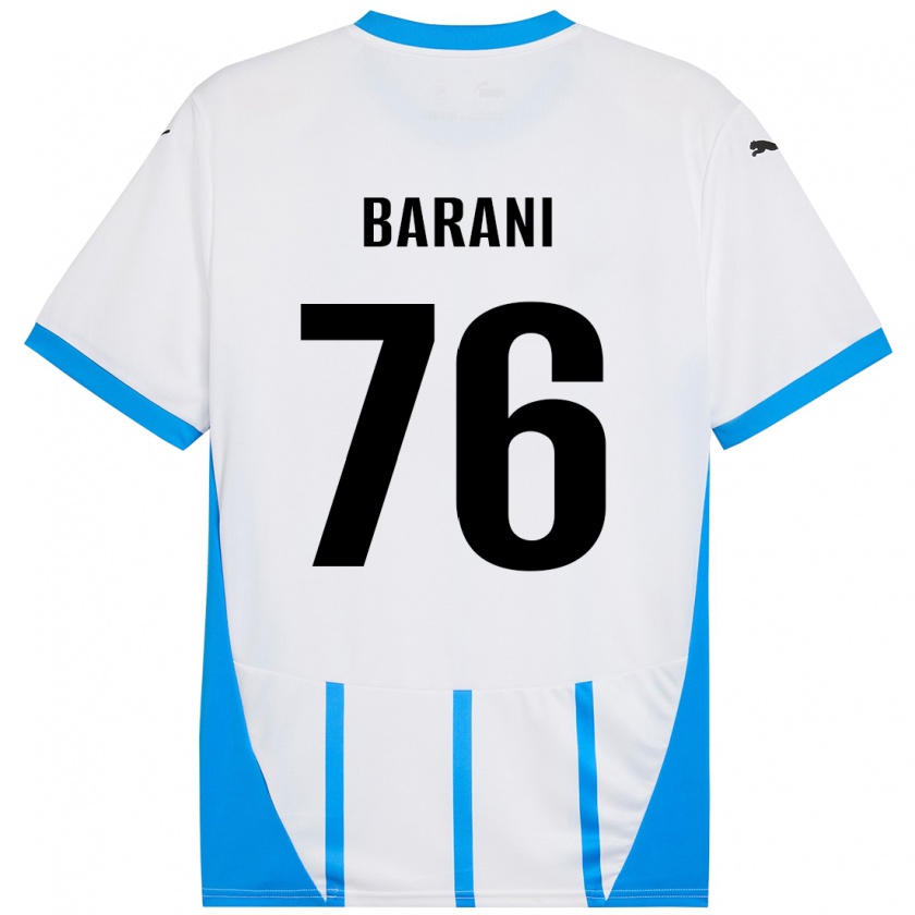 Kandiny Niño Camiseta Luca Barani #76 Blanco Azul 2ª Equipación 2024/25 La Camisa Chile