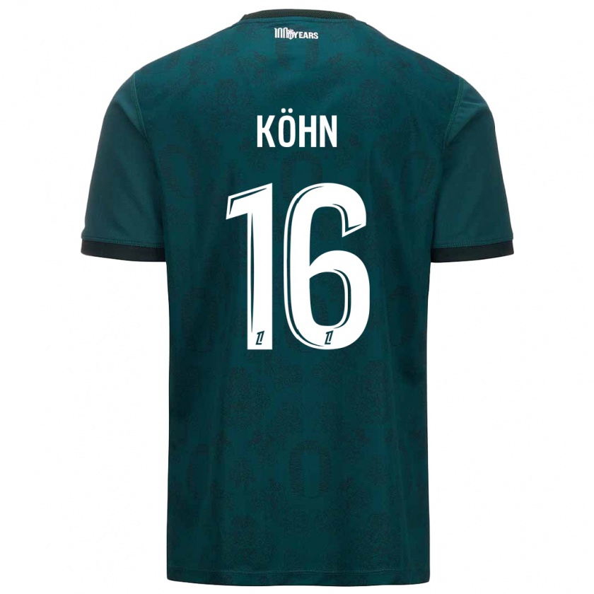 Kandiny Niño Camiseta Philipp Köhn #16 Verde Oscuro 2ª Equipación 2024/25 La Camisa Chile