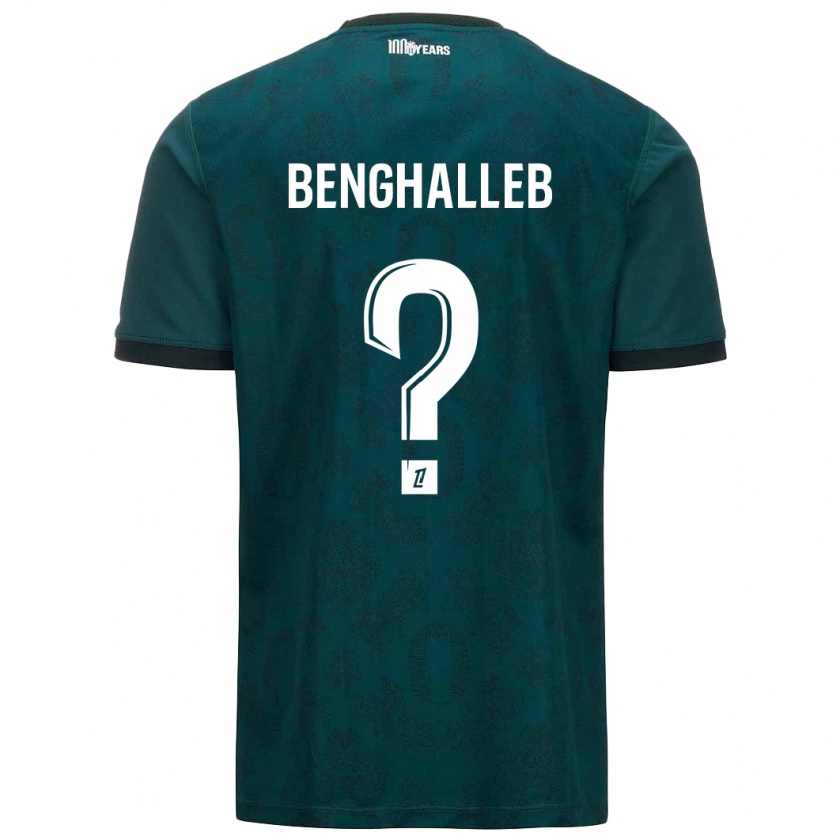 Kandiny Niño Camiseta Adam Benghalleb #0 Verde Oscuro 2ª Equipación 2024/25 La Camisa Chile