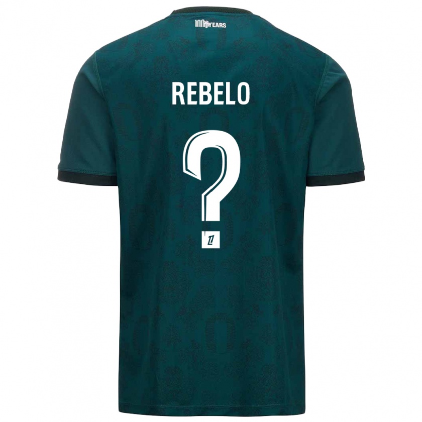 Kandiny Niño Camiseta Tiago Rebelo #0 Verde Oscuro 2ª Equipación 2024/25 La Camisa Chile