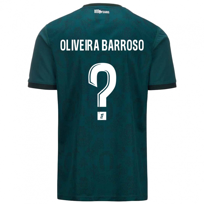 Kandiny Niño Camiseta Mickael Oliveira Barroso #0 Verde Oscuro 2ª Equipación 2024/25 La Camisa Chile